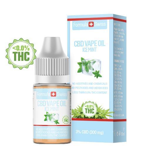 Formula Swiss CBD Vape-Öl Eiskalte Minze, 3 % CBD (300 mg), 10-ml-Flasche